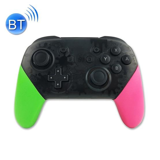 Wireless Game Pro Controller With Screenshot Vibration Function for N-Switch(Green Pink)