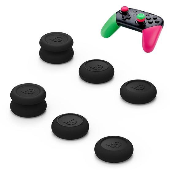 Left + Right Gamepad Rocker Cap Button Cover for NS Pro / PS4 (Black)