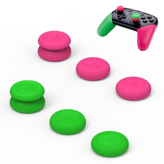 Left + Right Gamepad Rocker Cap Button Cover for NS Pro / PS4 (Green+Red)