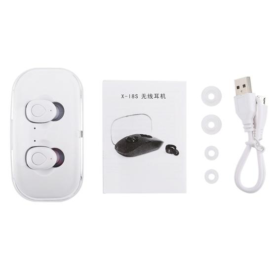 X-I8S Outdoor Sports Portable In-ear Bluetooth V4.2 Earphone with Charging Box (White)