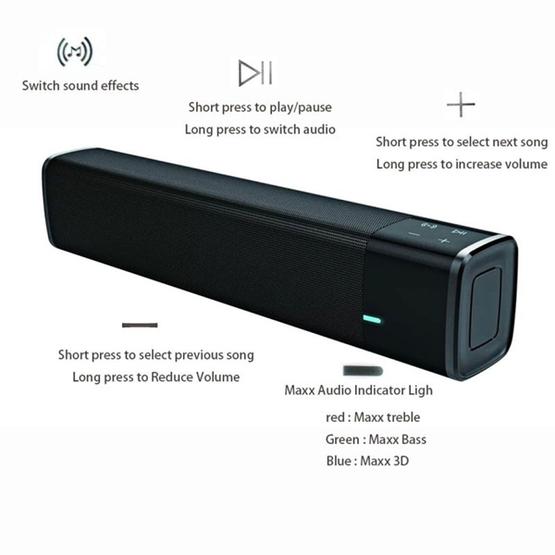 SL-1000S 20W Big Power Super Bass Subwoofer Portable Bluetooth Speaker(Black)