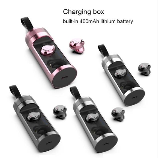 SARDiNE F8 TWS Bluetooth V5.0 Wireless Stereo Earphones with Charging Box Rose Gold