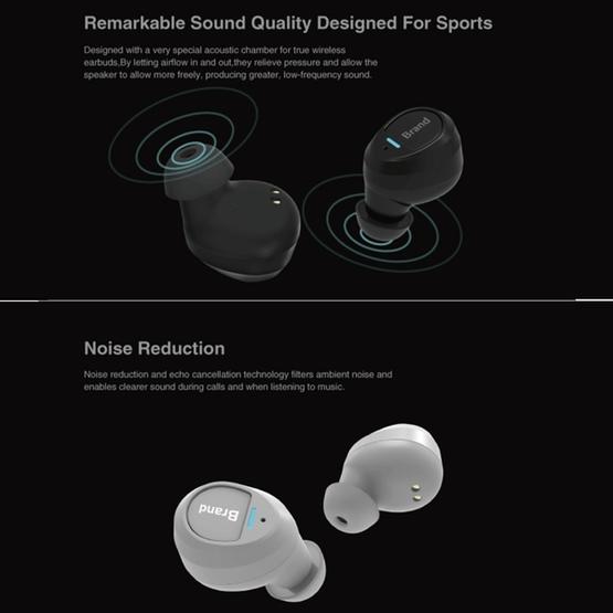 Universe XHH-ES62 IPX5 Waterproof Noise Reduction Earbuds Sports Wireless Bluetooth V4.2 Headset with Charging Case Blue