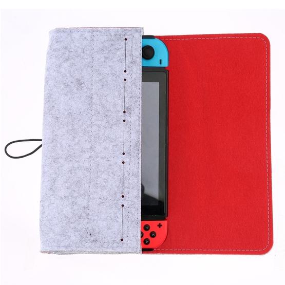 Portable Soft Felt Handbag Storage Protective Bag for Nintendo Switch(Light Grey)