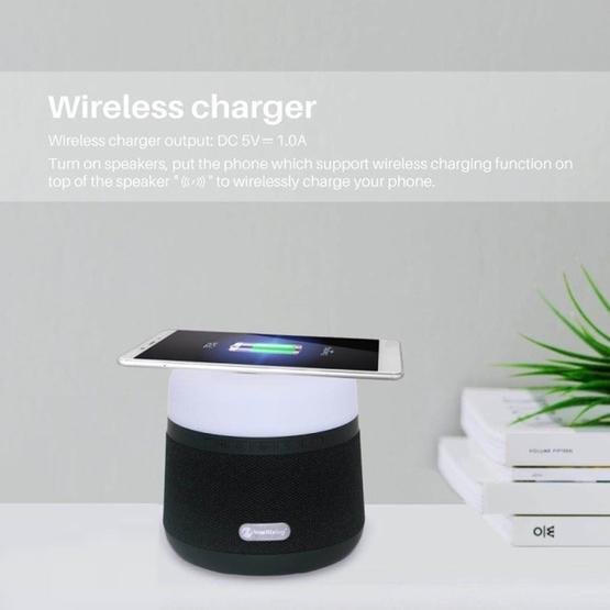 NewRixing NR-3500 Multi-function Atmosphere Light Wireless Charging Bluetooth Speaker Black