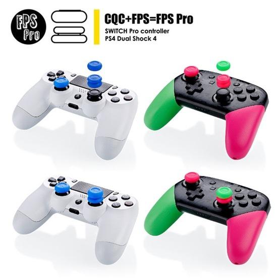 Left + Right Gamepad Rocker Cap Button Cover for NS Pro / PS4 (Green+Red)