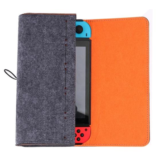 Portable Soft Felt Handbag Storage Protective Bag for Nintendo Switch(Dark Gray)