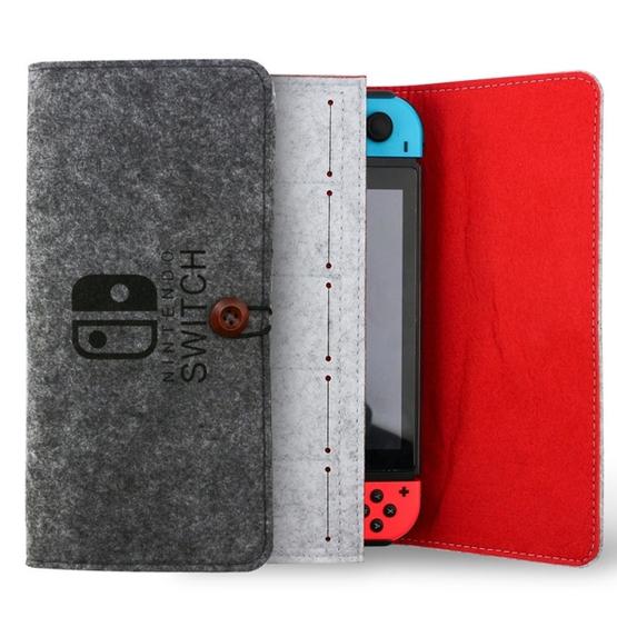 Portable Soft Felt Handbag Storage Protective Bag for Nintendo Switch(Dark Gray)