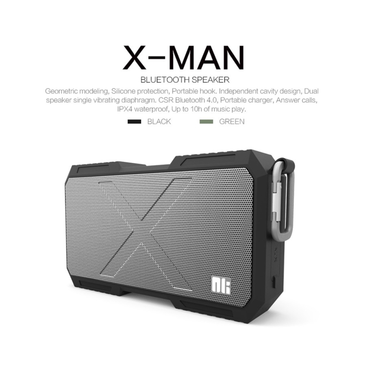 NILLKIN X-Man Portable Outdoor Sports Waterproof Bluetooth Speaker (Green)