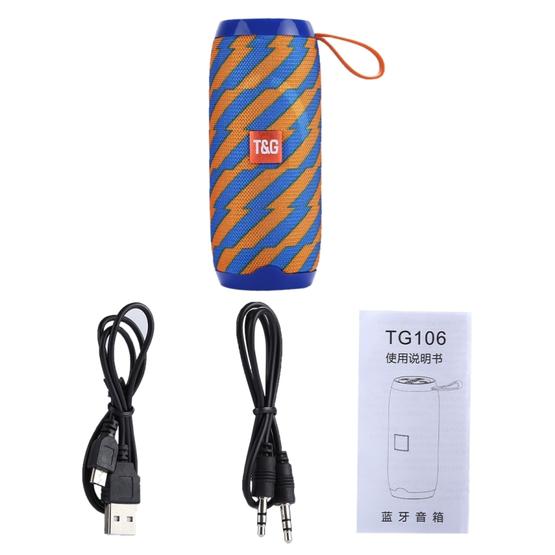 T&G TG106 Portable Wireless Bluetooth V4.2 Stereo Speaker with Handle Orange+Blue