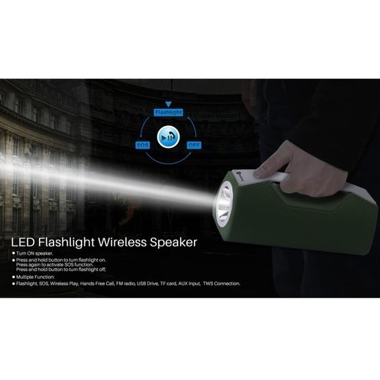 NewRixing NR-2028 Portable Lighting Wireless Bluetooth Stereo Speaker Grey